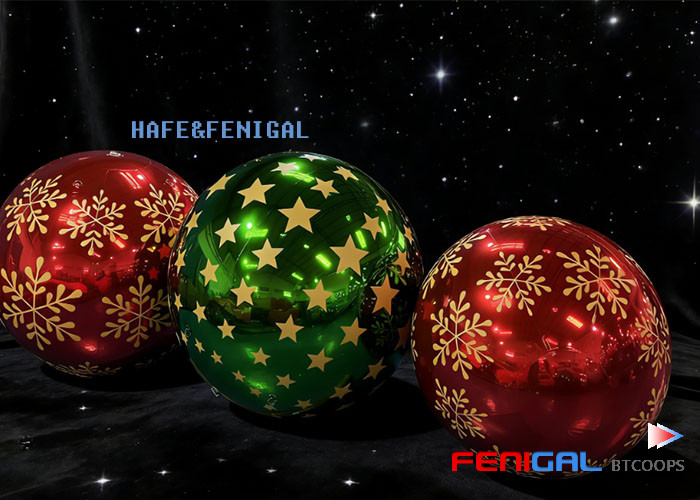 Red & Green 6ft Inflatable Mirror Ball – Festive Christmas Decoration for Shopping Malls