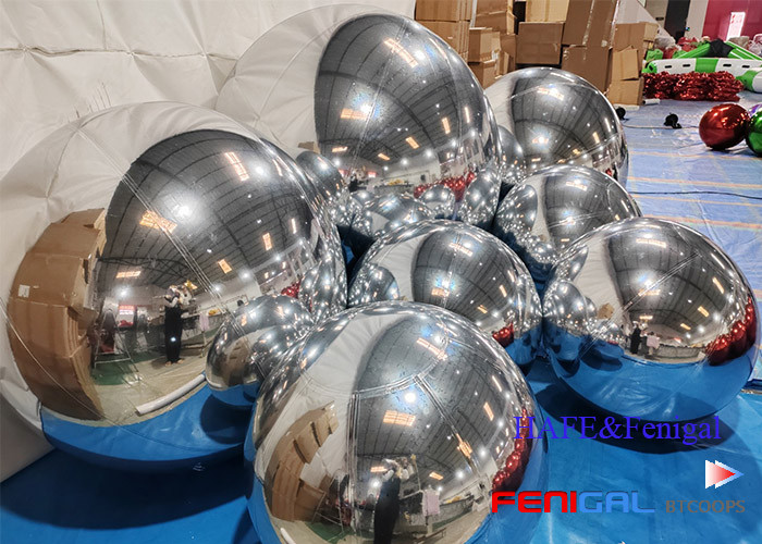 Signature Display for Mall Atriums & Holiday Celebrations: 5m Silver Mirror Balloon